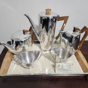 Vintage Piquot Ware Tea Set with Coffee Pot